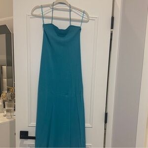 Zara Teal Midi Dress with halter neck  Straps